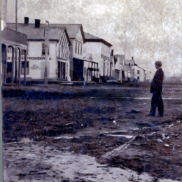 Historic map and illustration of Collingwood streets in the 1860s