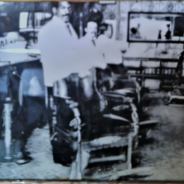 Portrait photographs of Pleasant and Charles Duval, early Collingwood barbers