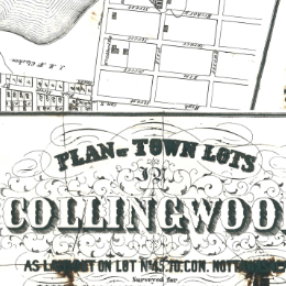 Historic 1856 map showing Collingwood and surrounding settlements