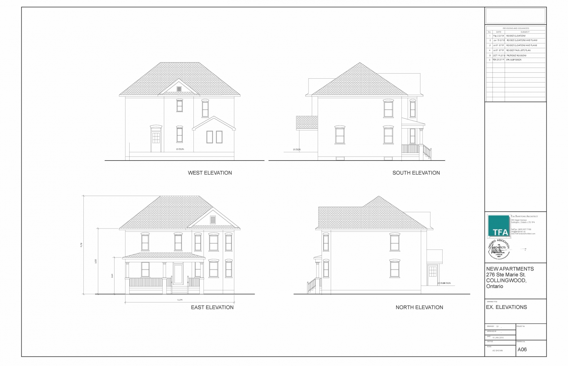 East and West Elevations of 276 Ste. Marie Street, Collingwood, ON 