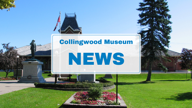 exterior of the collingwood museum in summer with text "collingwood museum news"
