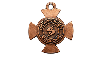 Bronze Lifesaving Society cross for Bronze Cross certification.