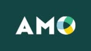 Abbreviated logo for the Association of Municipalities of Ontario (AMO) on a green background.
