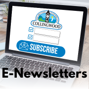 laptop screen featuring collingwood logo and subscribe button