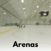 indoor arena with skaters