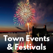 fireworks over the grain terminals and harbour