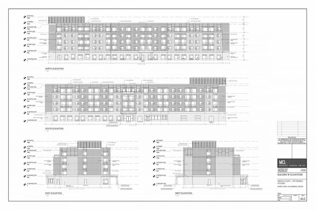 Elevation B of the Affordable Housing Complex