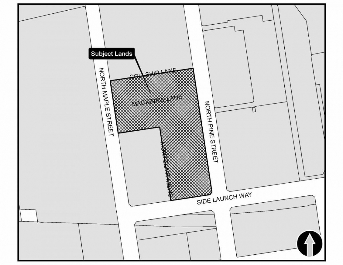 Location Map of the Mackinaw Village Condominiums B and D within The Shipyards
