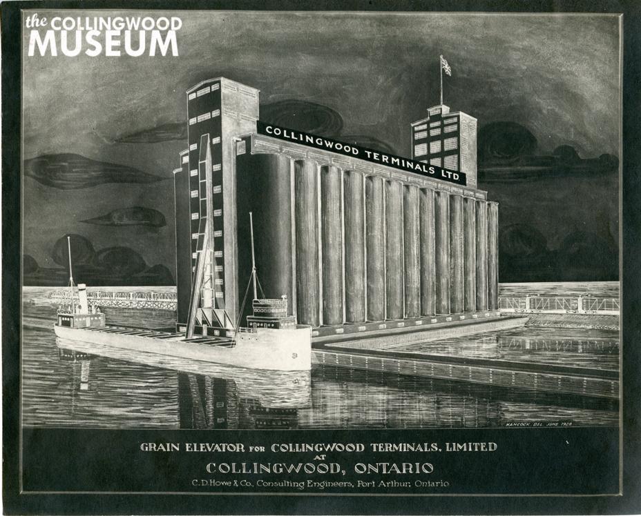 lithograph of grain terminals