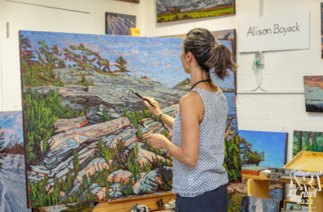 Artist painting Artist painting a landscape