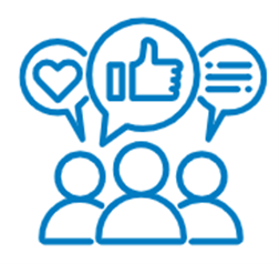 CBSP Survey icon depicting people with speech bubbles