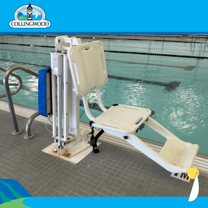 photo of accessible chair lift at Centennial Pool