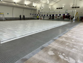 photo of pool cover over centennial pool