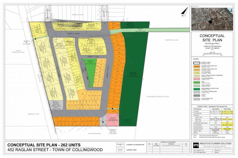 Concept Plan for 452 Raglan Street Draft Plan of Subdivision