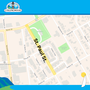 map of road closure on St. Paul St.