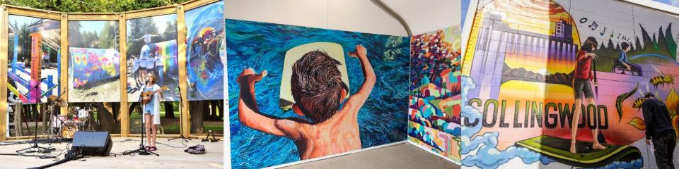 3 images showcasing public art in Collingwood