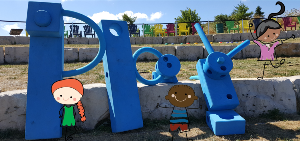 Imagination Playground Toy Blocks spelling out "play"