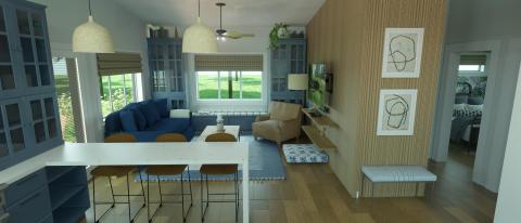 Rendering of Oasis living room