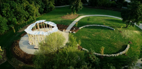 Aerial shot of Awen' Gathering Place