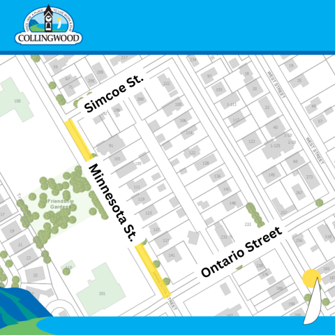 Map of road closure on Minnesota Street