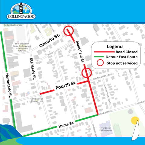 Saint Paul and Fourth St East closure and transit detour