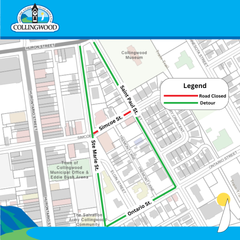 map of road closure during pride collingwood 2025