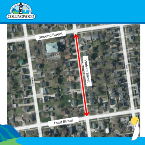 map of Walnut Street road closure
