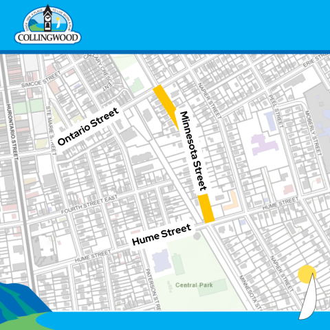 map of road closure on minnesota street