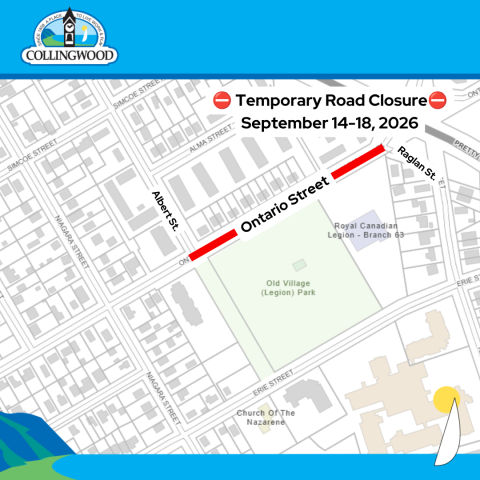 map of ontario street road closure