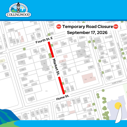 Map of road closure on Market Street