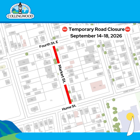 Map of road closure on Market Street