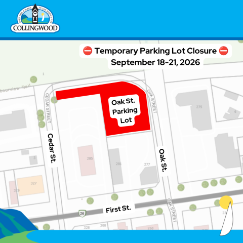 Map of Oak St. parking lot closure