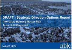 Draft Strategic Directions Options Report Affordable Housing Master Plan cover