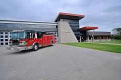 Fire station and truck