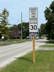 Community Safety Zone sign 30km/hr