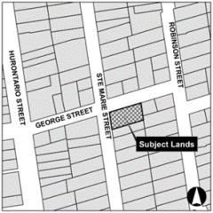 map of subject lands on George St