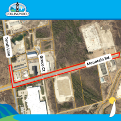 map of mountain road trail closure