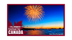 Fireworks over the water for Collingwood Festival for Canada