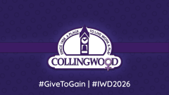 purple version of Town of Collingwood logo for International Women's Day