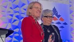 CAO Sonya Skinner receiving an award