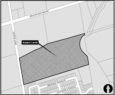 Location Map for Red Maple Subdivision located in Collingwood, Ontario on 10th Line approximately north of 6th Street