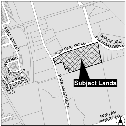 key map of subject lands at 401 Raglan St